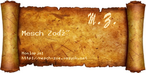 Mesch Zoé névjegykártya